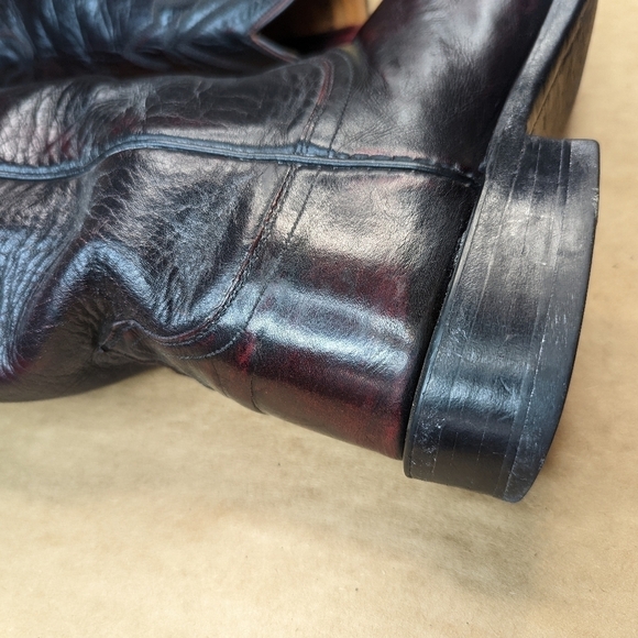 Lucchese Boots men's size 8.5D black cherry leather classic Western cowboy boots - Picture 10 of 13